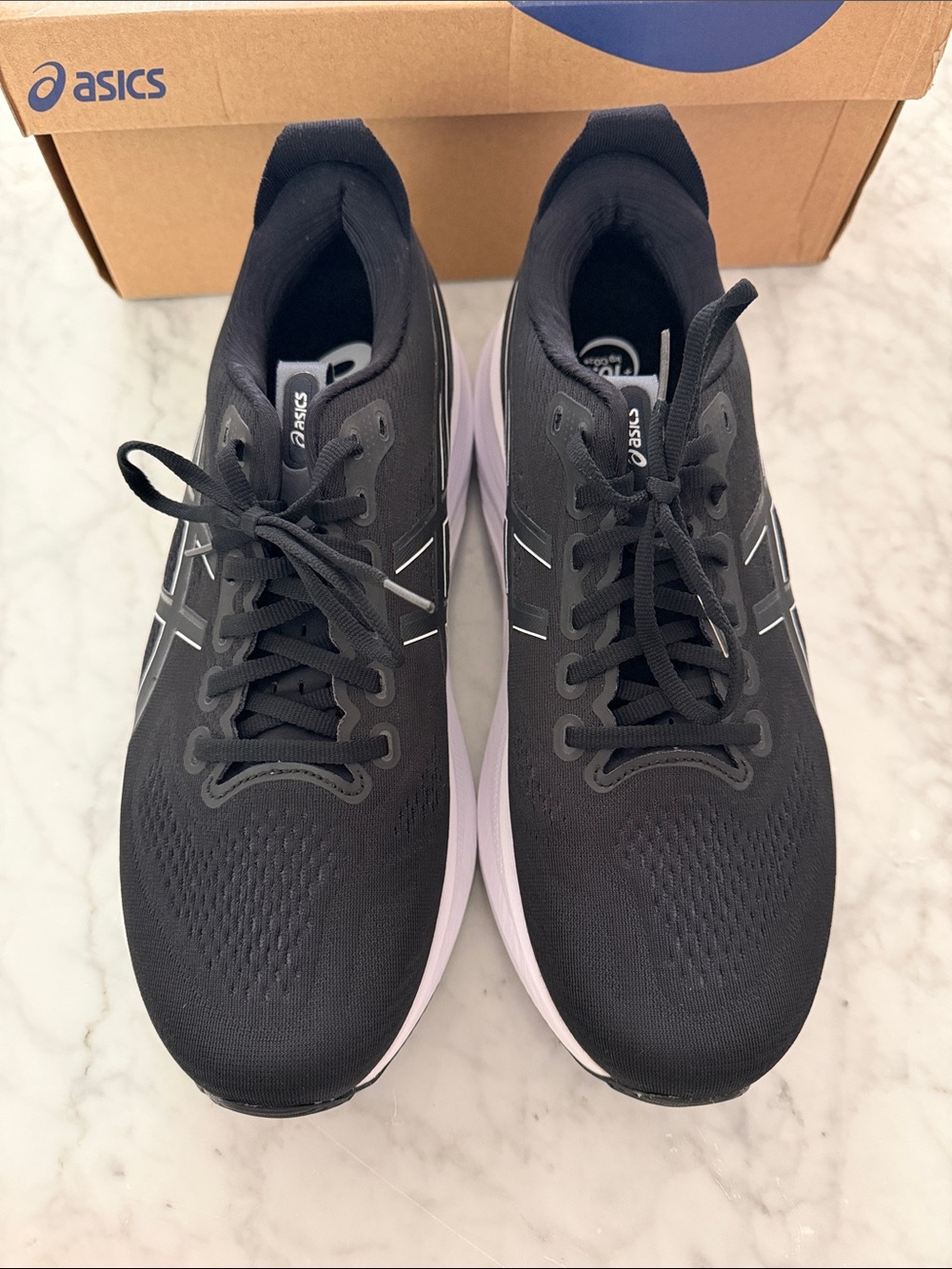 ASICS Men's Black and White Athletic Running Shoes